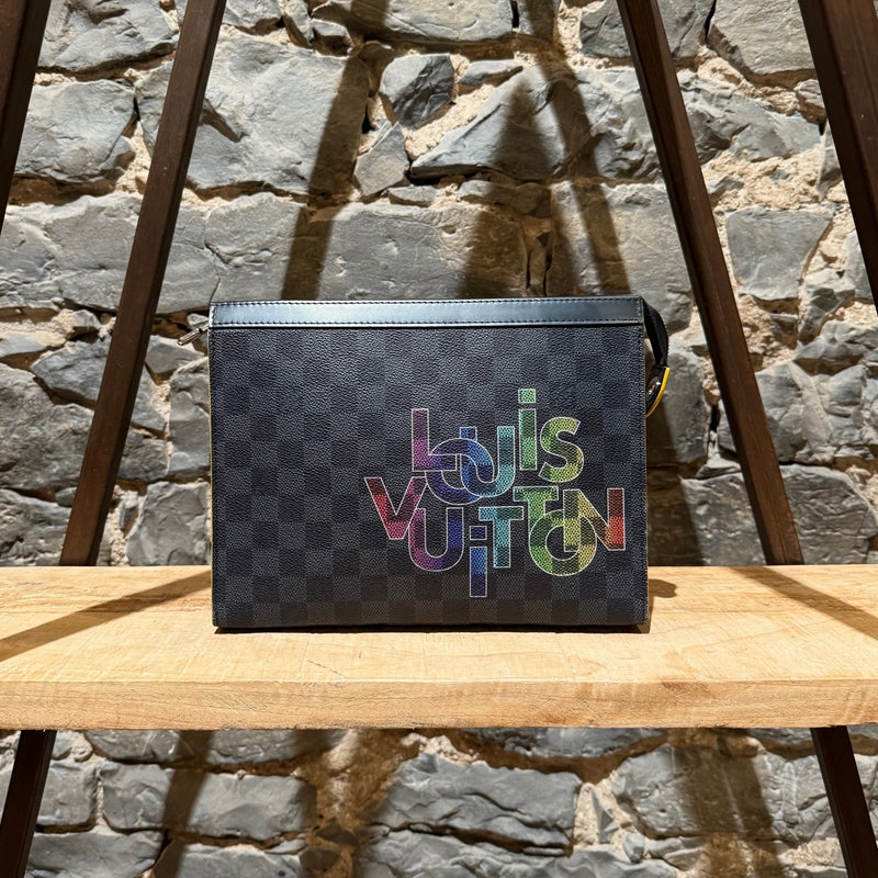 Main photo of Louis Vuitton Damier Graphite Rainbow Logo Pochette Voyage MM