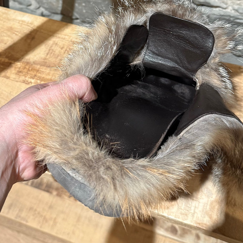 An insole of Louis Vuitton 2021 Dyed Fox Fur LV Easy Mules