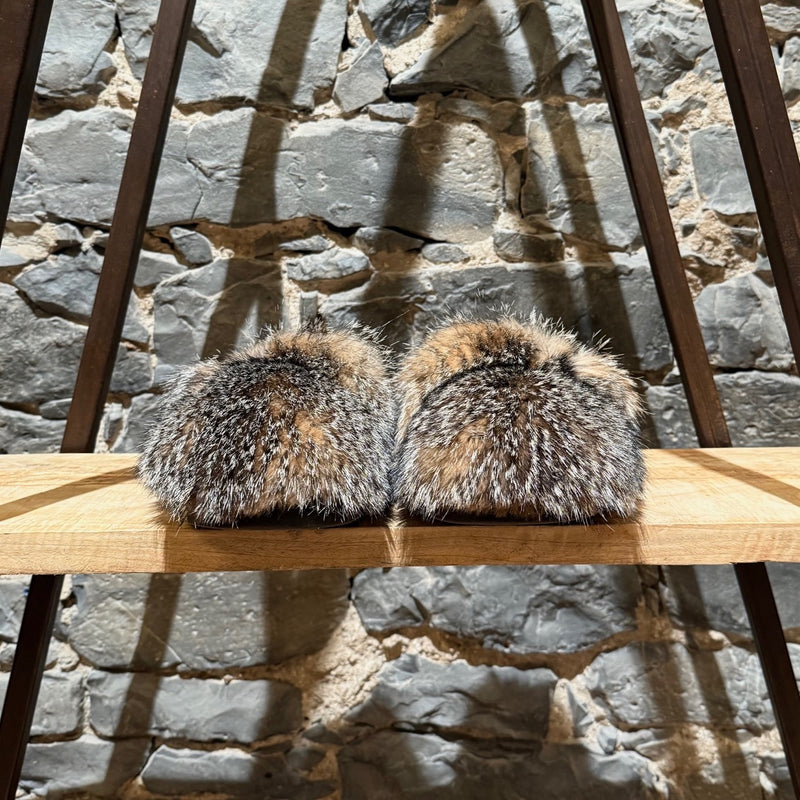 Front of Louis Vuitton 2021 Dyed Fox Fur LV Easy Mules