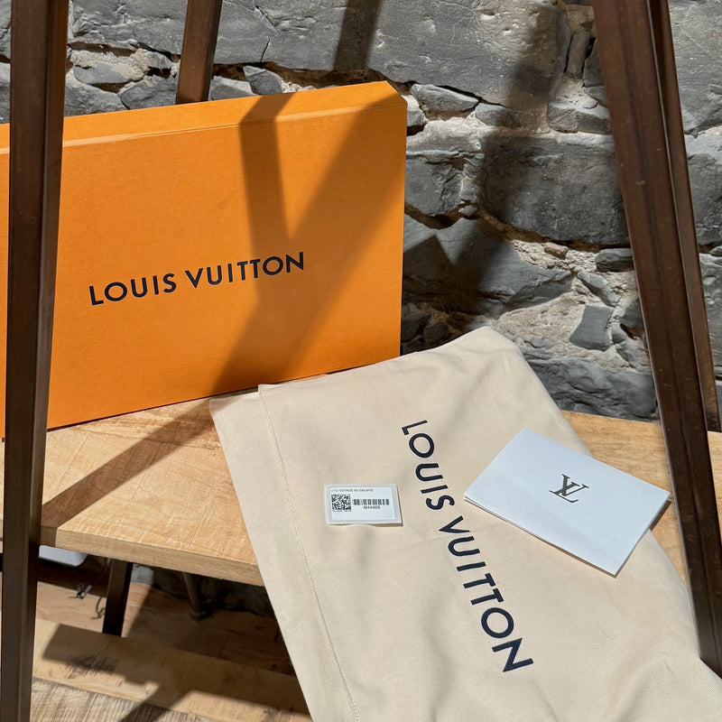 Branded box and dustbag of Louis Vuitton Etui Voyage Brown Monogram GM Pouch