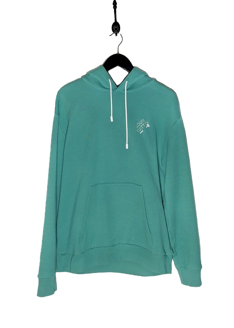 Main photo of Louis Vuitton FW21 Teal Green Pin Logo Embroidered Hoodie