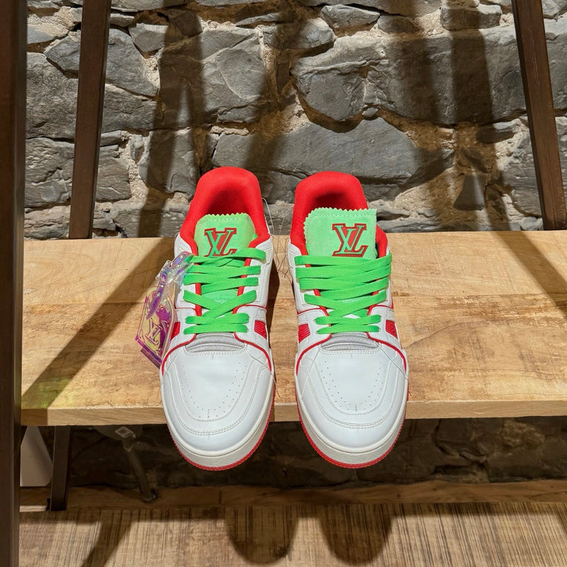 Top view of Louis Vuitton FW21 White Soho Exclusive Upcycled Trainer Sneakers