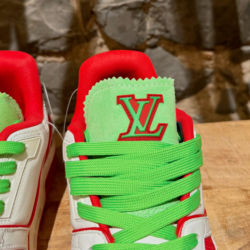 Branded tongue of Louis Vuitton FW21 White Soho Exclusive Upcycled Trainer Sneakers