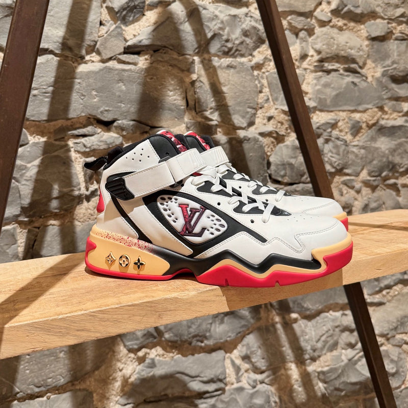 Main photo of Louis Vuitton FW22 White Red Trainer 2 Basketball Sneakers