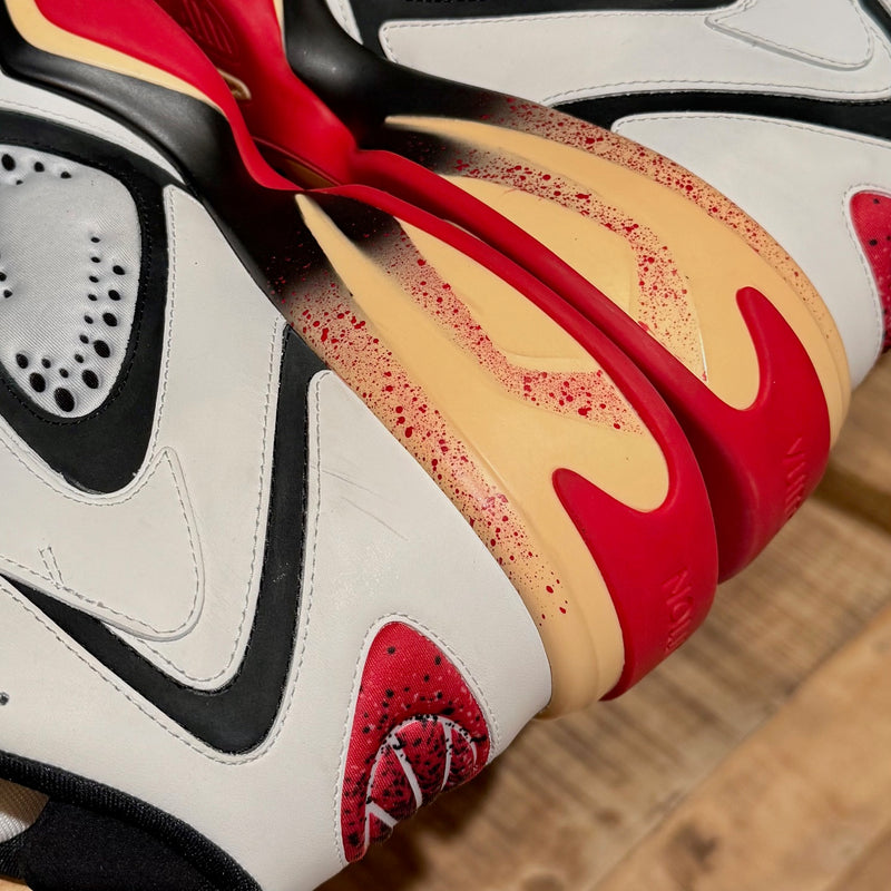 Close-up on Louis Vuitton FW22 White Red Trainer 2 Basketball Sneakers