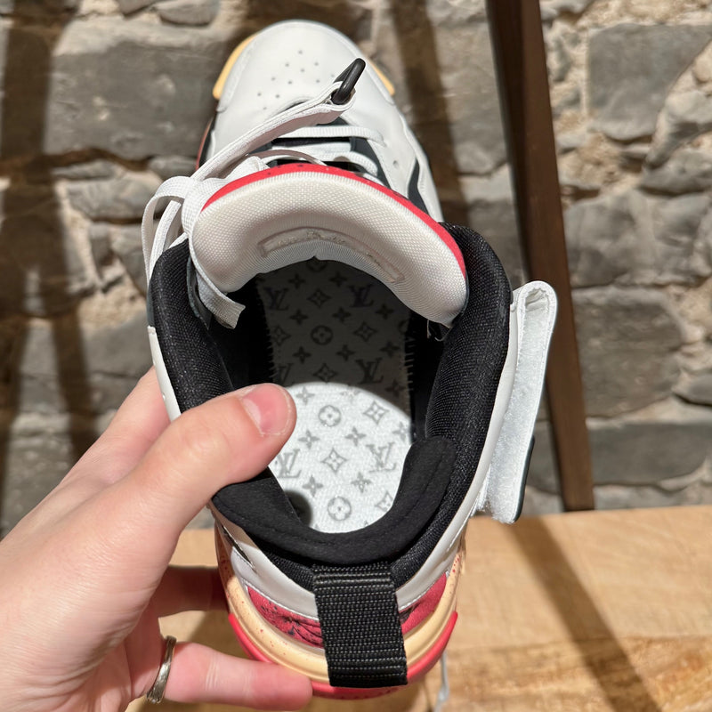 Branded midsole of Louis Vuitton FW22 White Red Trainer 2 Basketball Sneakers