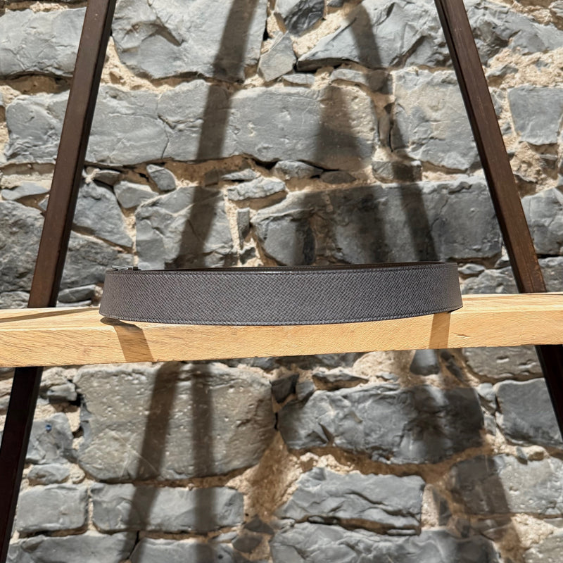 Louis Vuitton Grey Taiga Glacier LV Buckle 35 Belt