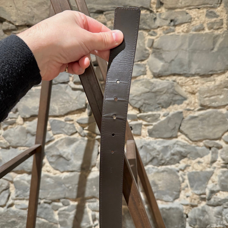 Louis Vuitton Grey Taiga Glacier LV Buckle 35 Belt