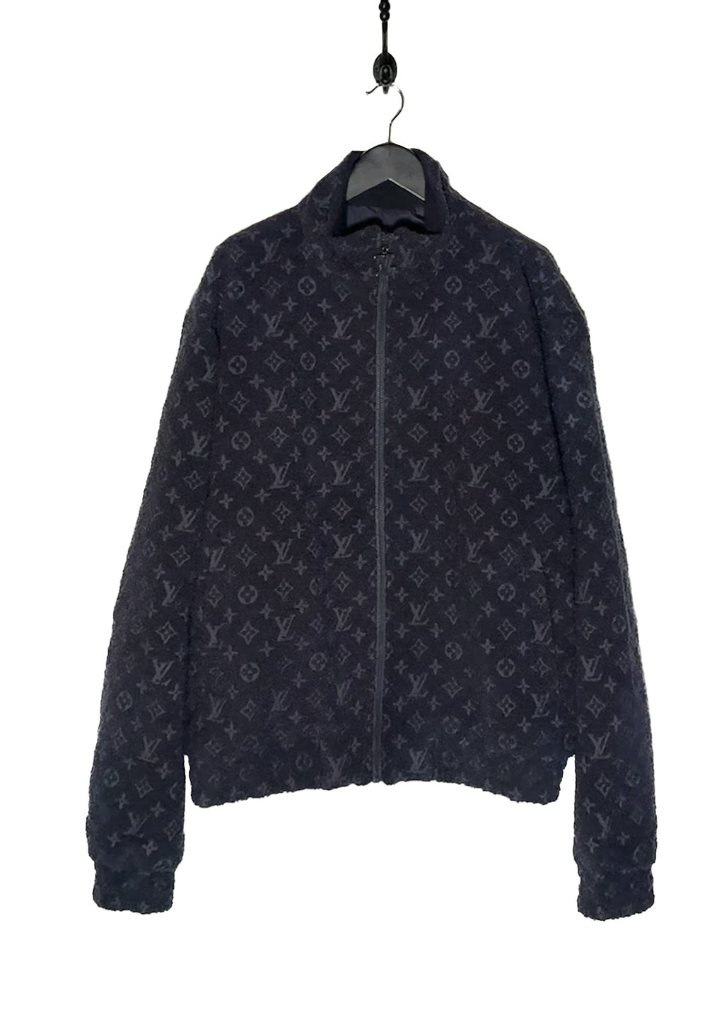 Main photo of Louis Vuitton Navy Blue Monogram Bouclette Zipped Blouson Jacket