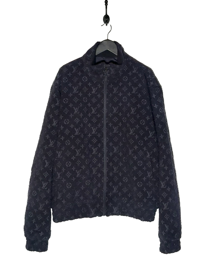 Main photo of Louis Vuitton Navy Blue Monogram Bouclette Zipped Blouson Jacket