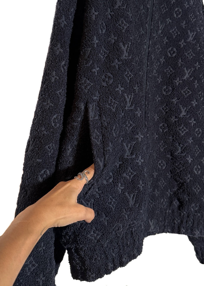 Pocket of Louis Vuitton Navy Blue Monogram Bouclette Zipped Blouson Jacket
