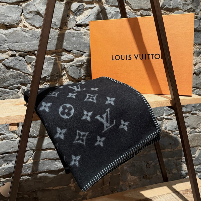 Main Photo of Louis Vuitton Neo Monogram Eclipse Black Wool Blend Blanket