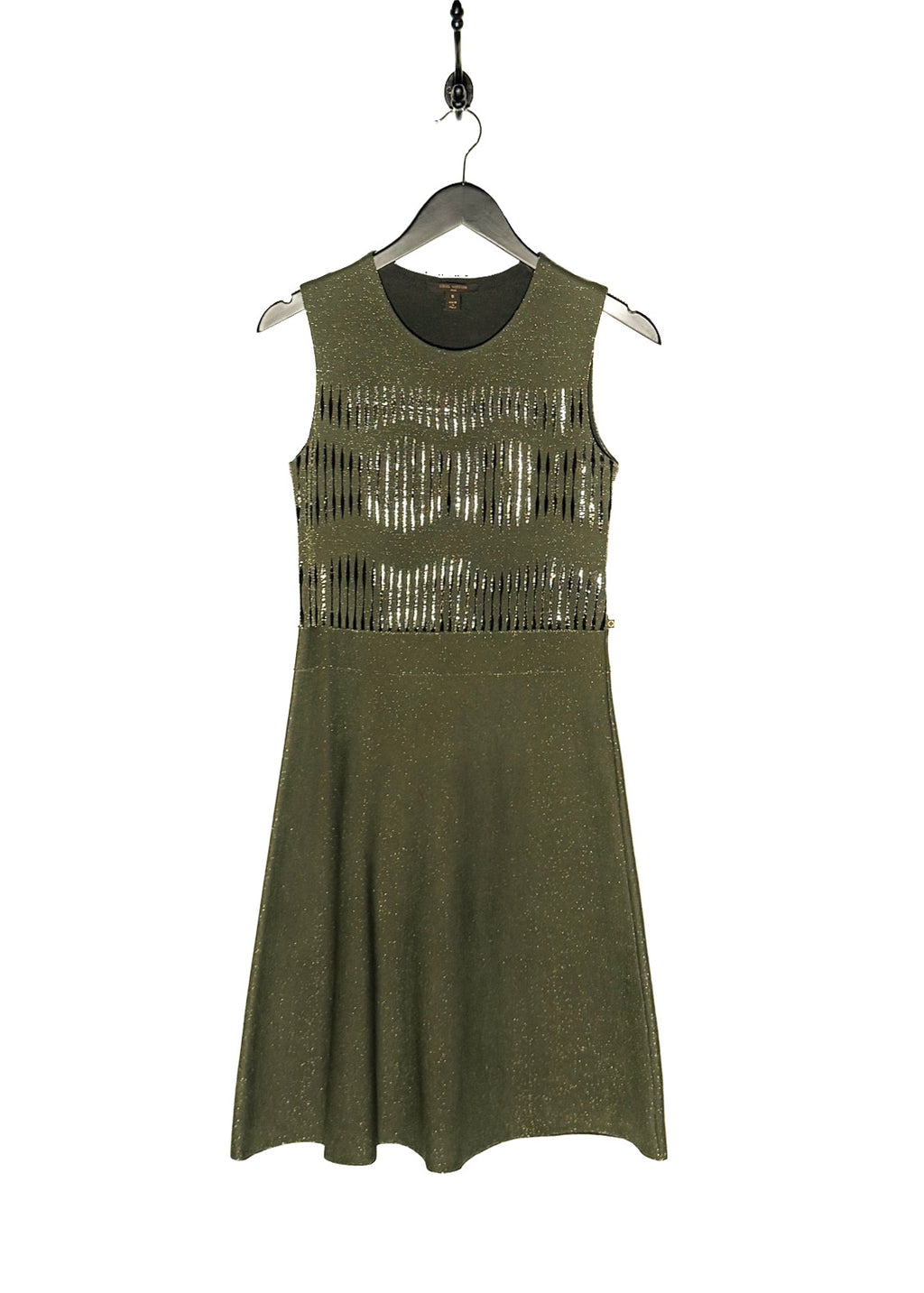 Louis Vuitton Resort 2016 Green Glitter Cut Out Sleeveless A-line Dres –  Boutique LUC.S