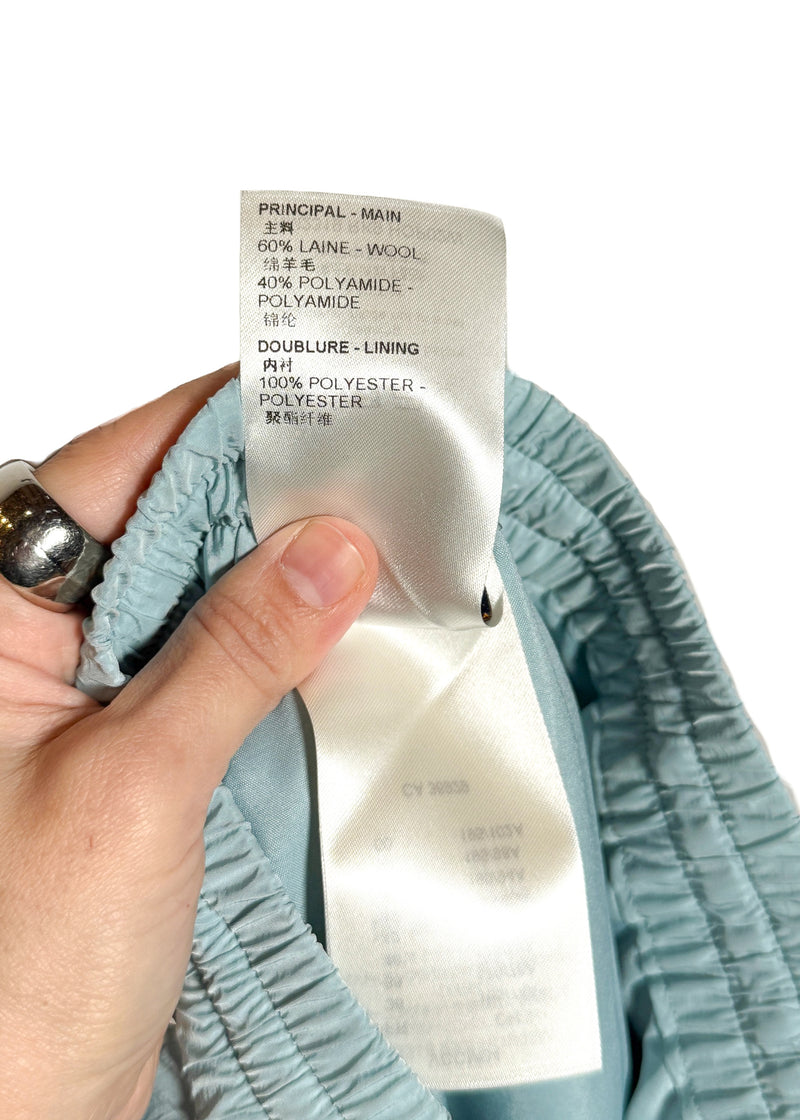 Material label of Louis Vuitton SS23 Light Teal Mix Material Wool Blend Track Pants