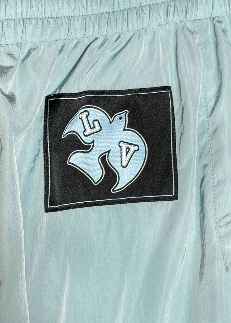 Branded detail of Louis Vuitton SS23 Light Teal Mix Material Wool Blend Track Pants