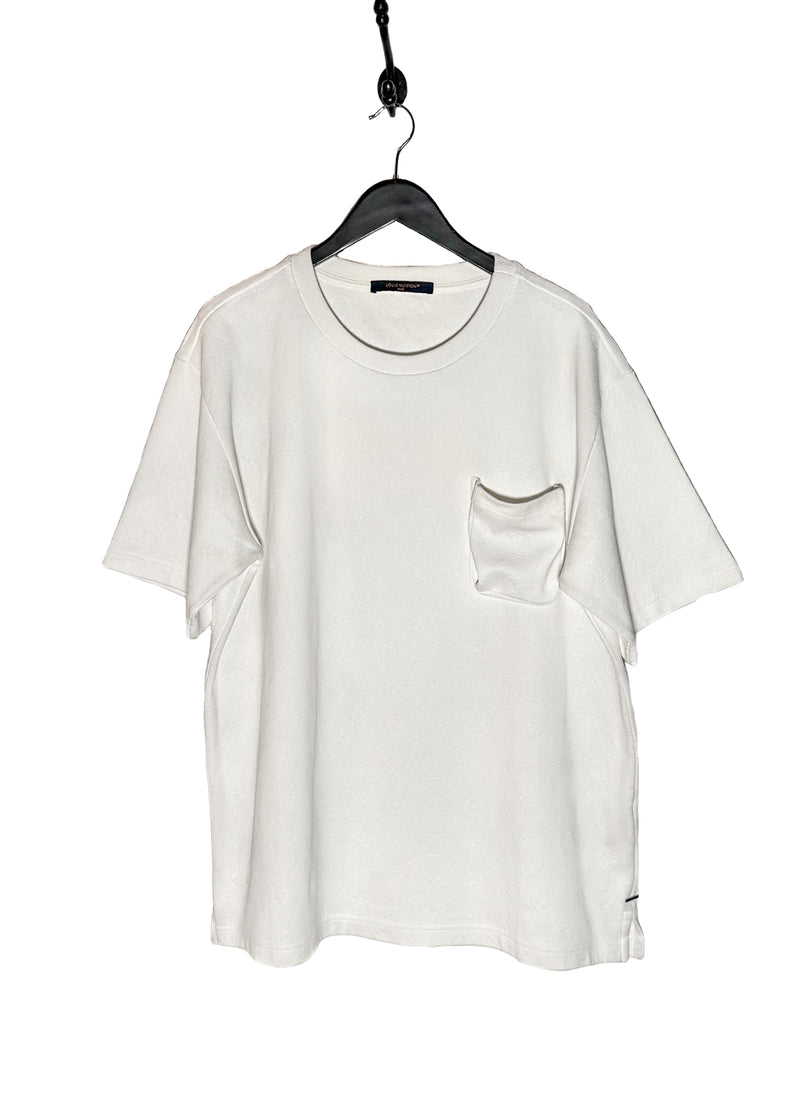 Main photo of Louis Vuitton White Monogram Piqué Signature 3D Pocket T-shirt