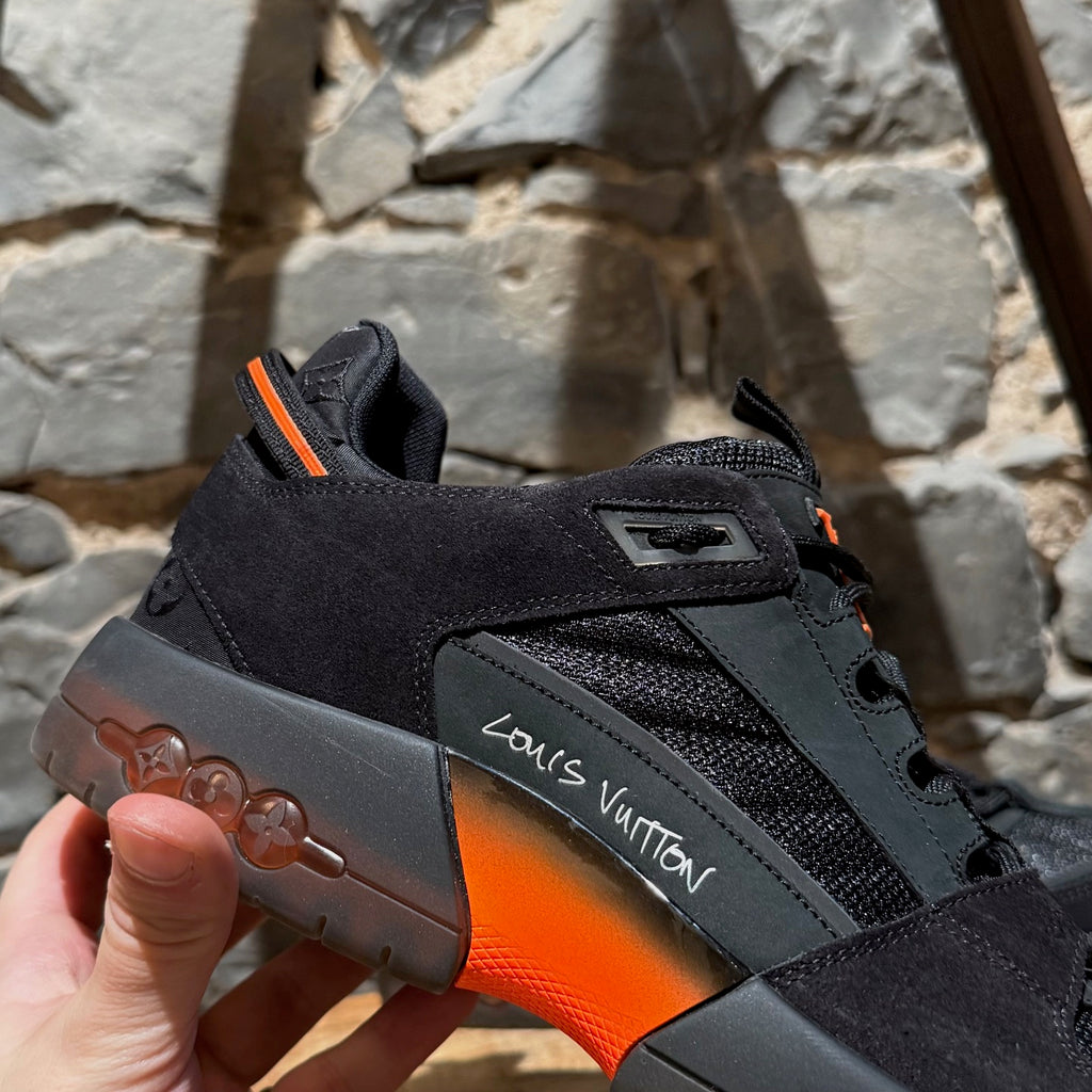 Branding on Louis Vuitton x Lucien Clark Black Suede "A View" Sneakers