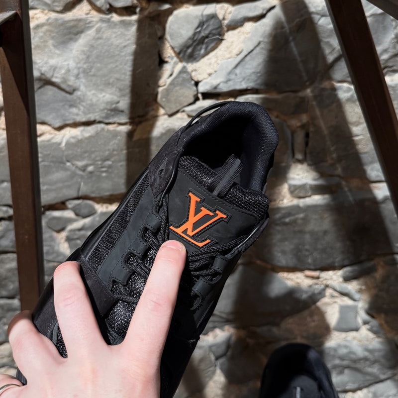 Branding on Louis Vuitton x Lucien Clark Black Suede "A View" Sneakers