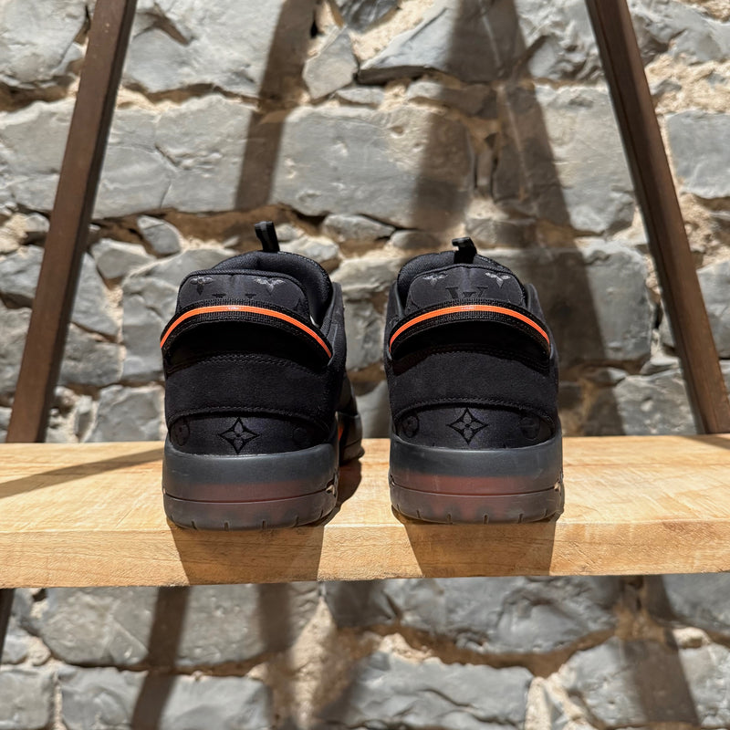 Back view of Louis Vuitton x Lucien Clark Black Suede "A View" Sneakers