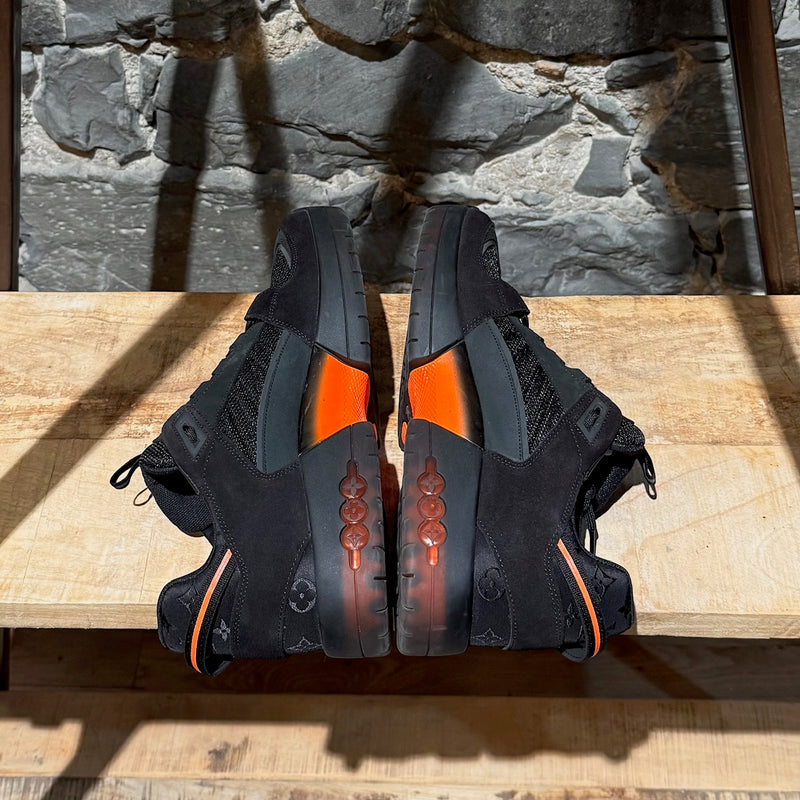 Side-by-side view of Louis Vuitton x Lucien Clark Black Suede "A View" Sneakers