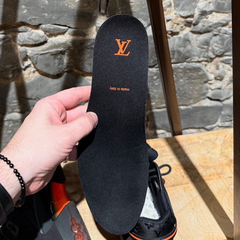 Branded insole of Louis Vuitton x Lucien Clark Black Suede "A View" Sneakers