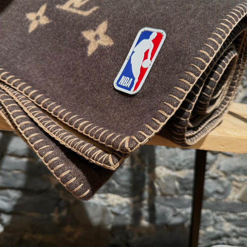 Louis Vuitton x NBA Lettering Brown Wool Cashmere Neo Monogram Blanket