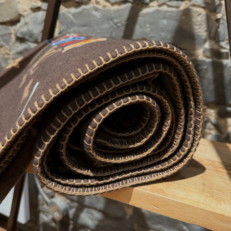 Louis Vuitton x NBA Lettering Brown Wool Cashmere Neo Monogram Blanket