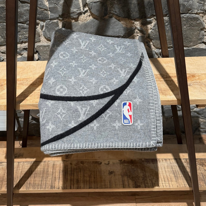 Louis Vuitton x NBA Wool Cashmere Grey Black Basket Court Blanket
