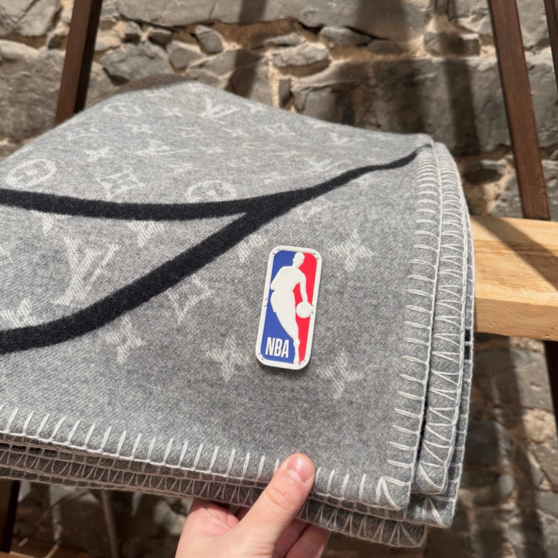 Louis Vuitton x NBA Wool Cashmere Grey Black Basket Court Blanket