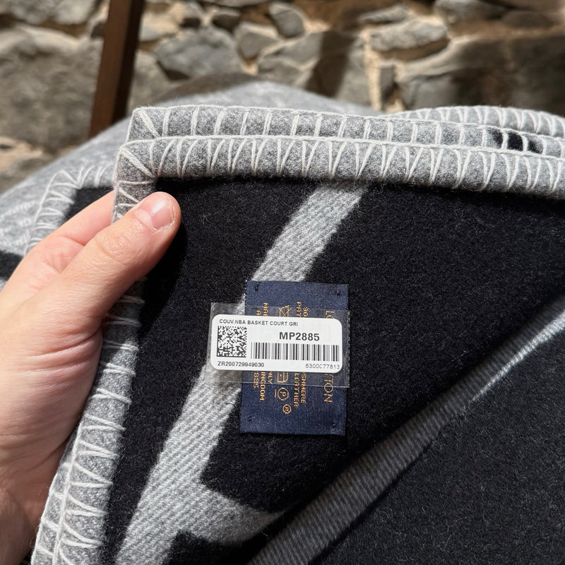 Louis Vuitton x NBA Wool Cashmere Grey Black Basket Court Blanket