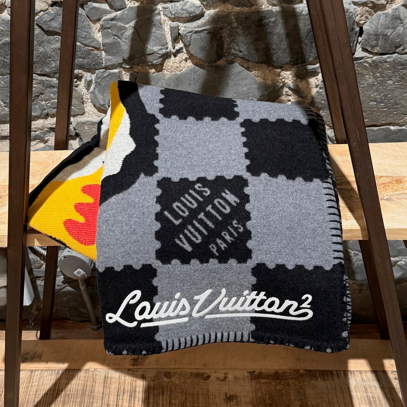 Louis Vuitton x Nigo LV Made Damier Tiger Wool Cashmere Throw 