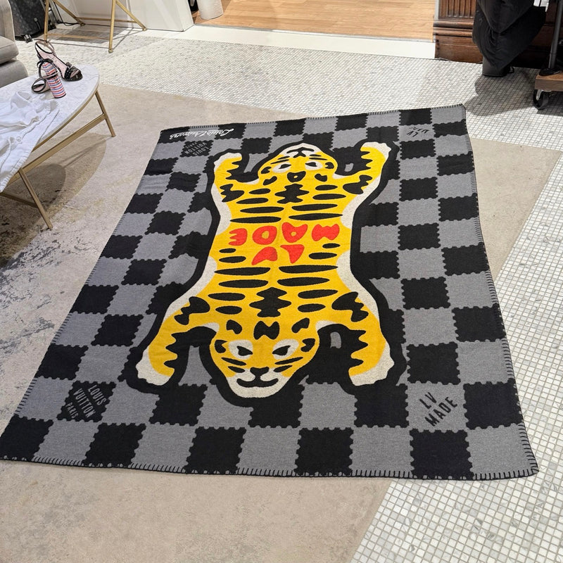 Louis Vuitton x Nigo LV Made Damier Tiger Wool Cashmere Tiger Throw Blanket