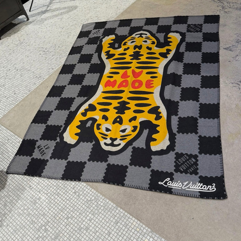 Louis Vuitton x Nigo LV Made Damier Tiger Wool Cashmere Tiger Throw Blanket