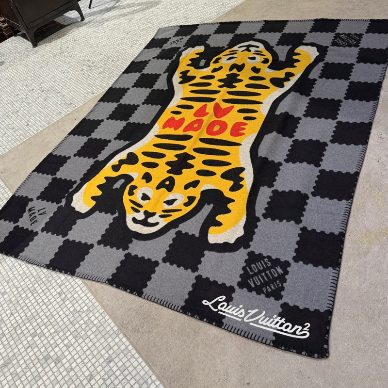 Louis Vuitton x Nigo LV Made Damier Tiger Wool Cashmere Tiger Throw Blanket