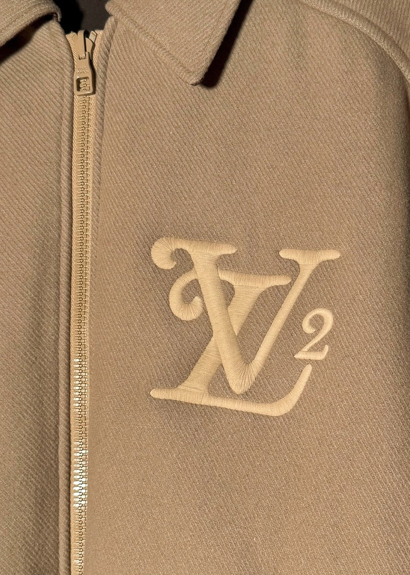 Branded detail of Louis Vuitton x Nigo Reversible Beige Wool Blend Giant Damier LV2 Jacket