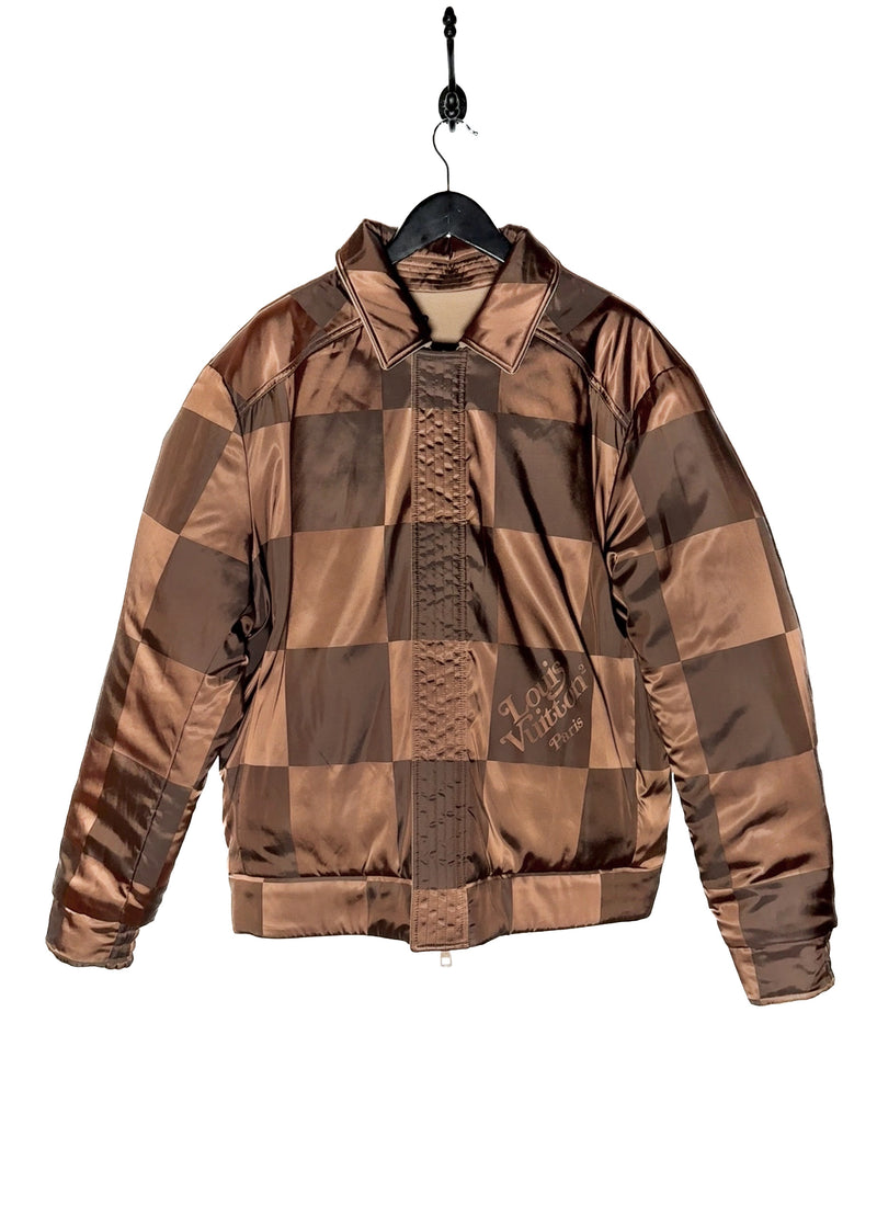 Reverse side of Louis Vuitton x Nigo Reversible Beige Wool Blend Giant Damier LV2 Jacket