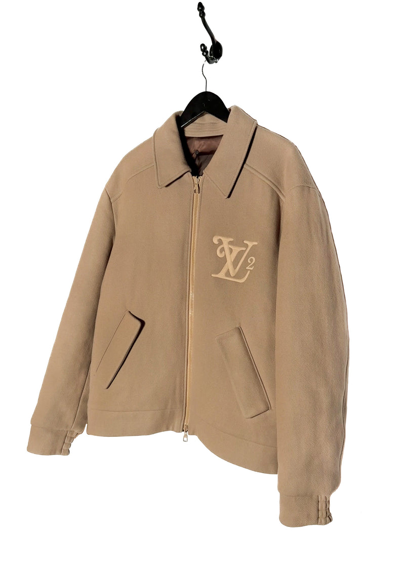 Front side of Louis Vuitton x Nigo Reversible Beige Wool Blend Giant Damier LV2 Jacket