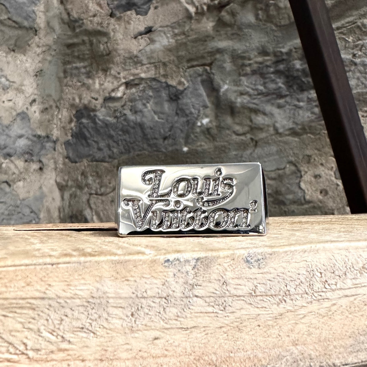 Louis Vuitton X Nigo Squared Strass Logo Double Ring – Boutique LUC.S