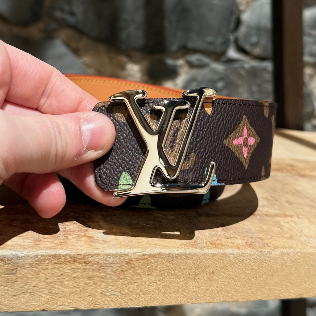 Buckle Louis Vuitton Male Belt Louis Vuitton Monogram Black Gray Men's  Adjustable Dress Belt With