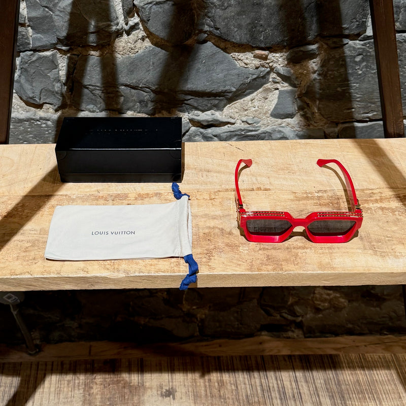 Branded Case and dustbag of Louis Vuitton Z1169W 9F2 SS22 Red Acetate 1.1 Millionaires Sunglasses