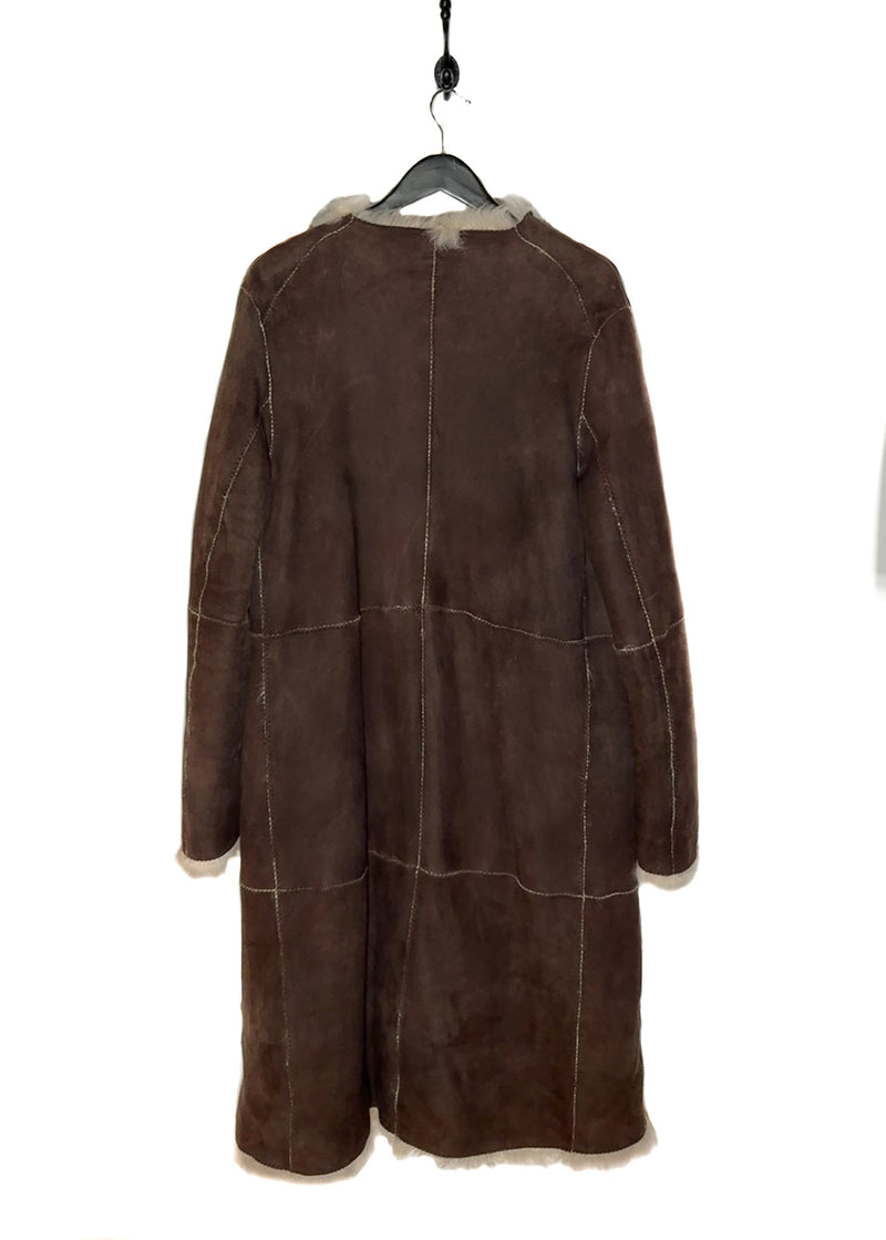 Back of Marni Brown Shearling Coat