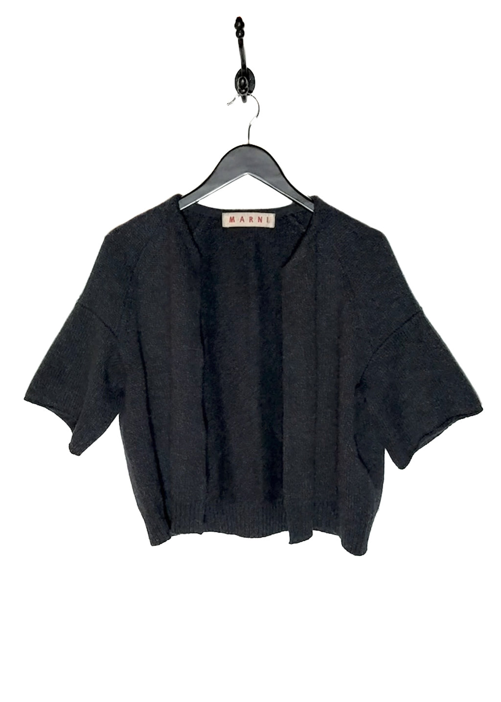 Main photo of Marni Charcoal Navy Melange Open Bolero Knit Sweater