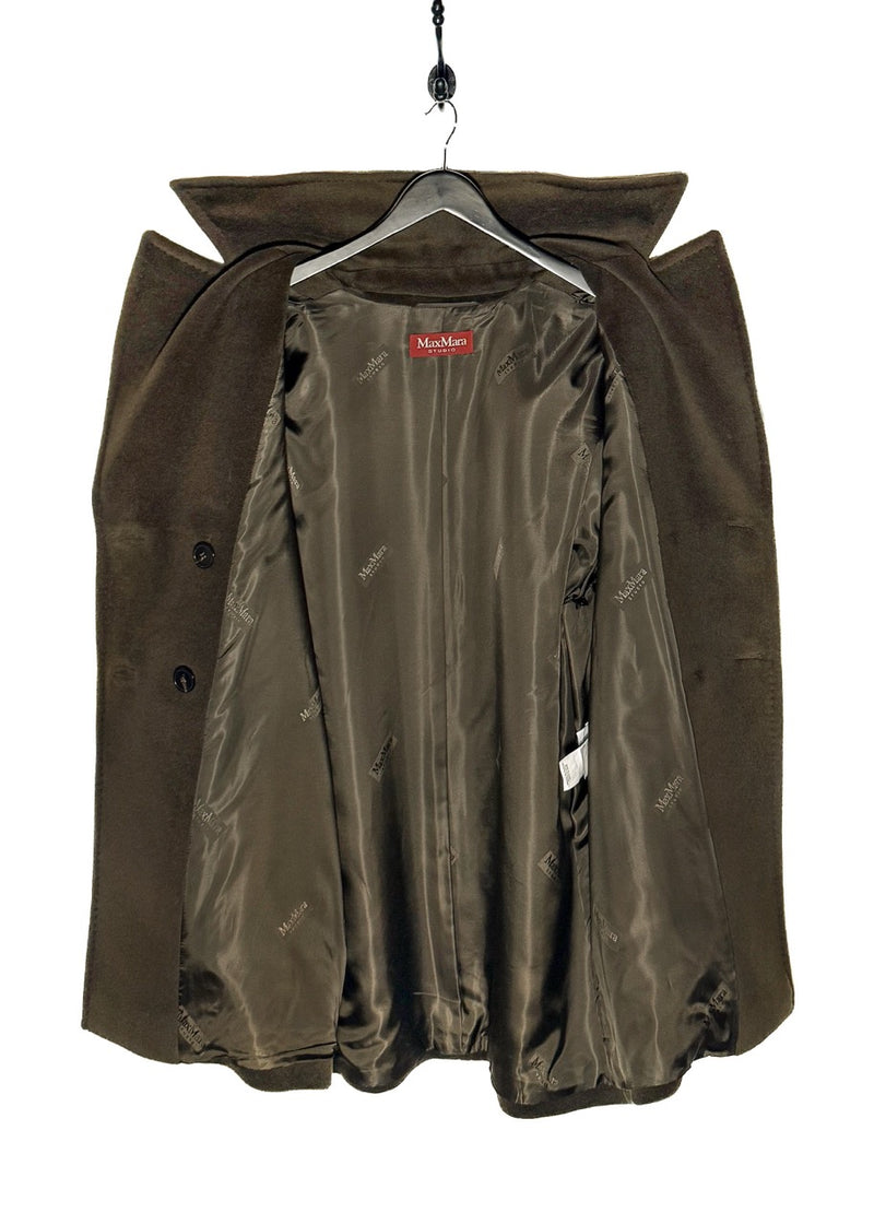 MaxMara Studio Gelada Khaki Brown Wool Peacoat