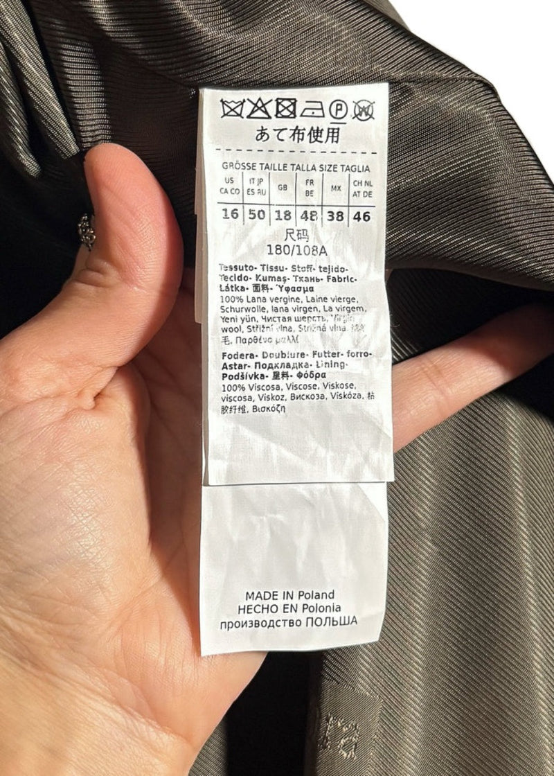 MaxMara Studio Gelada Khaki Brown Wool Peacoat