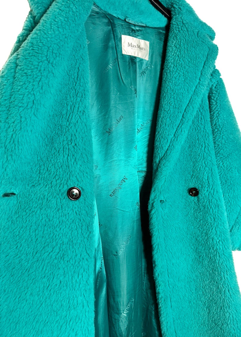 Lining of MaxMara Turquoise Teddy Bear Icon Alpaca Blend Coat