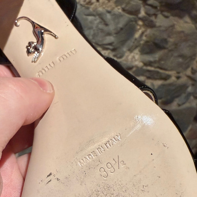 Miu Miu Black Patent Multicolour Heel Sandals