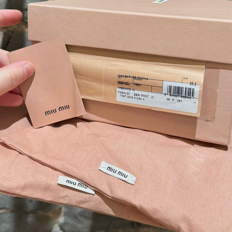 Miu Miu Black Patent Multicolour Heel Sandals