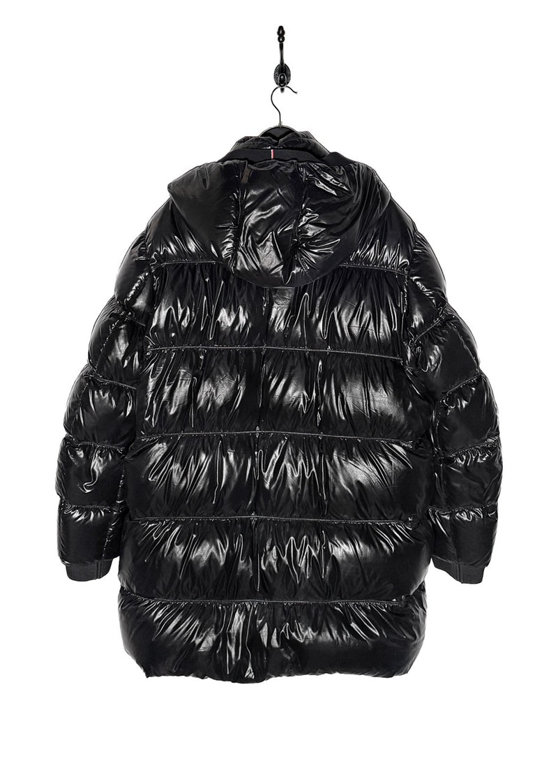 Moncler Black Glossy Pablof Long Down Hooded Parka Jacket