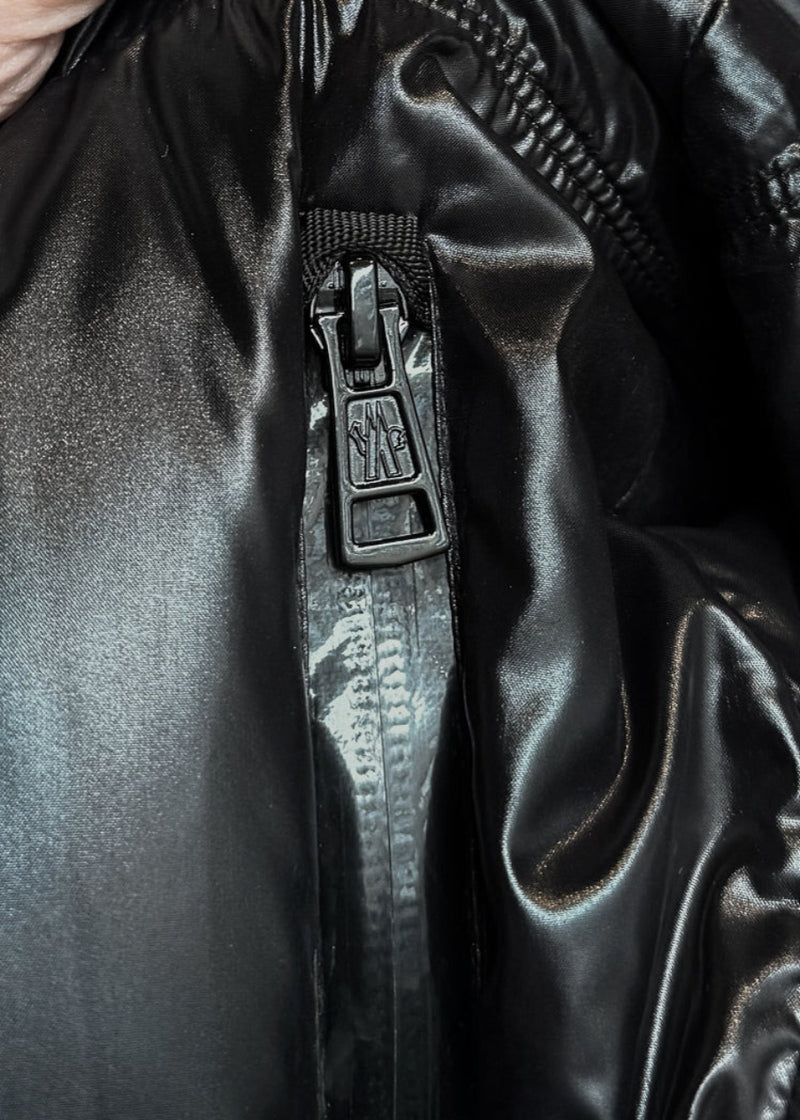 Moncler Black Glossy Pablof Long Down Hooded Parka Jacket