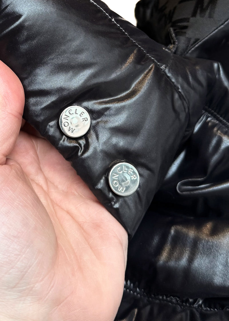 Moncler Black Glossy Pablof Long Down Hooded Parka Jacket